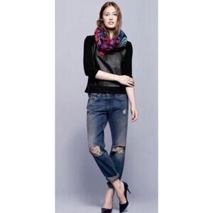 RAG & BONE For Intermix Boyfriend Jeans Distressed Knees Holes Buckley Blue 24